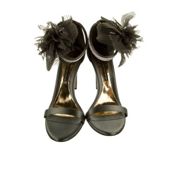 Alexandre Vauthier satin/ leather cristal emblished heels - Picture 1 of 12
